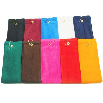 16x26 - Tri Fold Terry Velour Blank Golf Towels 100% Cotton