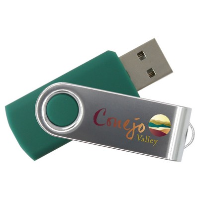 iClick® Silver Swivel USB Flash Drive 8GB